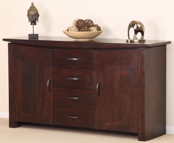 Oak Furniture Land Tokyo Solid Dark Mango Large Sideboard