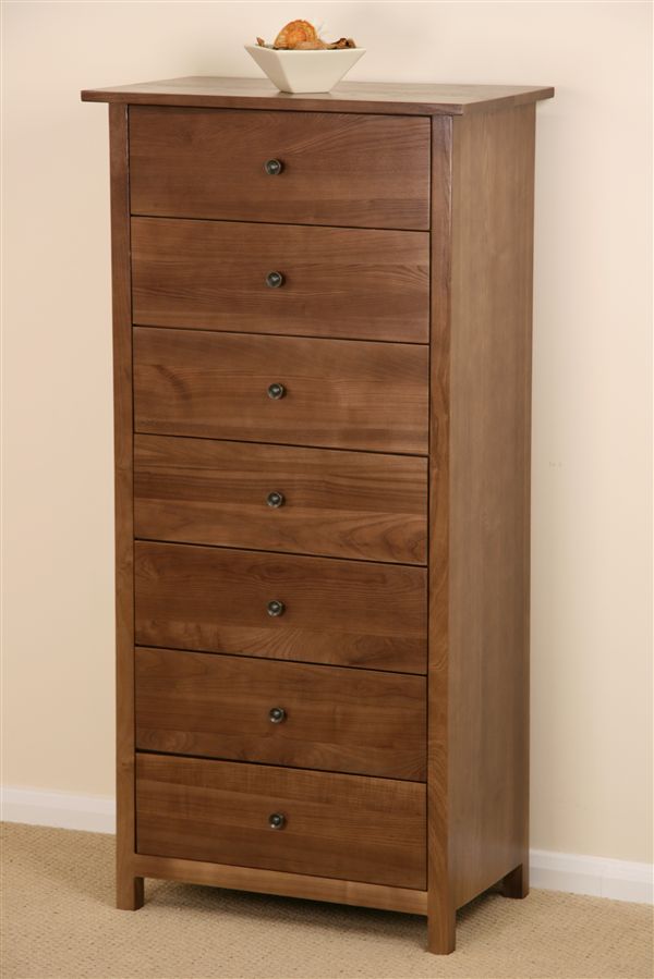 Oak Furniture Land Wesley Ash Tall Seven Drawer Chest