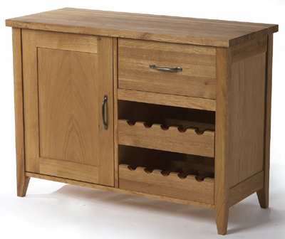 OAK SIDEBOARD WITH WINE RACK