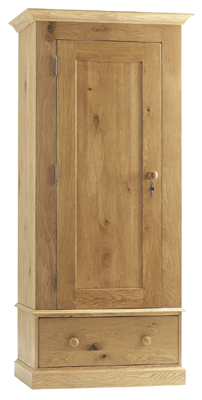 oak Single Wardrobe With Drawer Corndell Country