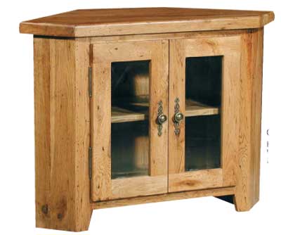 TV UNIT CORNER GLAZED COTSWOLD RUSTIC