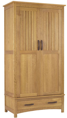 oak WARDROBE DOUBLE WITH DRAWER KINGSLEIGH