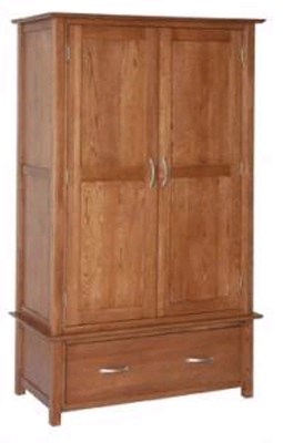 WARDROBE GENTS 2 DOOR 1 DRAWER NEW OAK DARK