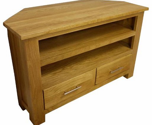 Oakland  - CHUNKY OAK CORNER TV PLASMA DVD VIDEO UNIT STAND CABINET ASSEMBLED *FREE UK MAINLAND DELIVERY*