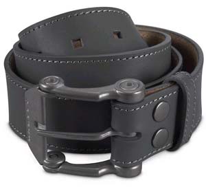 Grey Leather Belt by