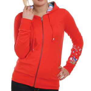 Oakley Ladies Patchwork Zip hoody - Berry red