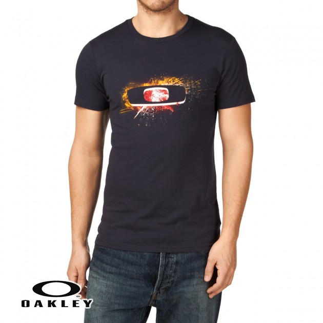 Mens Oakley Burst T-Shirt - Navy Blue