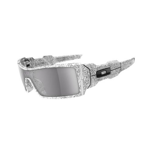 Mens Oakley Oil Rig Sunglasses White Text