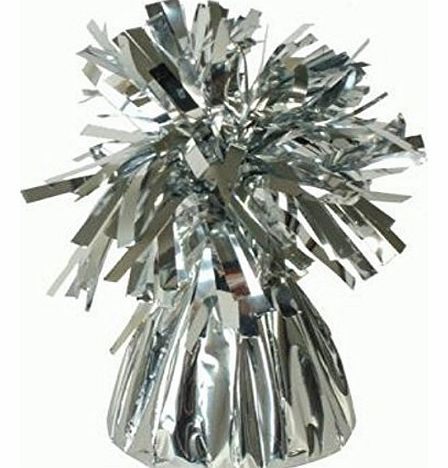 12 X helium balloon weights SILVER foil tassle cone