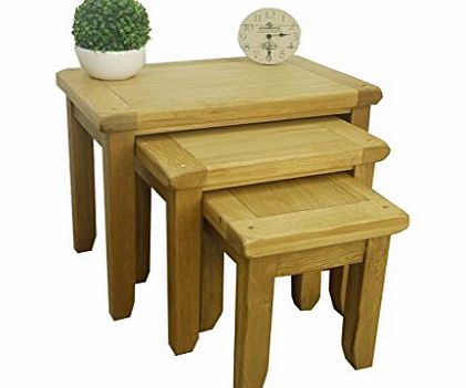 Oakwood  - NEST OF 3 OAK TABLES/ SOLID LAMP TABLE / LIVING ROOM SIDE UNITS