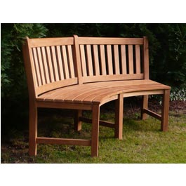 oasis Curved Teak 3 Seater Bench from Kingdom Teak