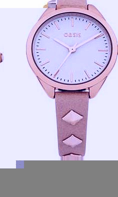 Ladies Studded Neutral Strap Watch