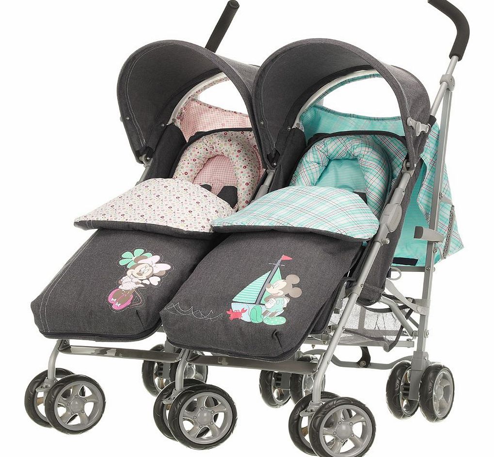 OBaby Apollo v2 Twin Stroller Retro Denim