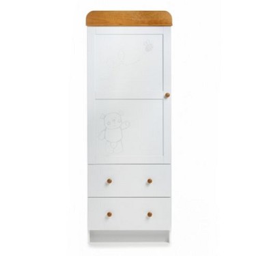 OBaby B is for Bear White Single Wardrobe