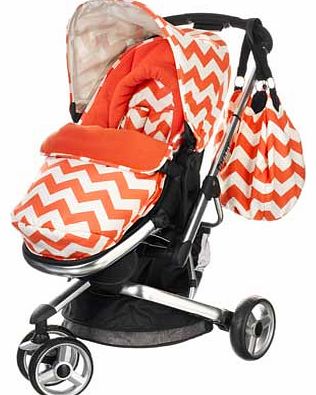 Chase 3 Wheeler Pushchair - ZigZag Orange