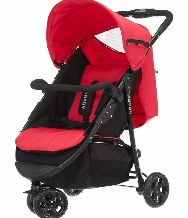 Obaby Tour 3 Wheeler Pushchair Black/Red