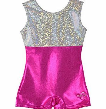 Obersee Girls O3GL006 Biketard Gymnastics Leotard - Pink/Silver, Small