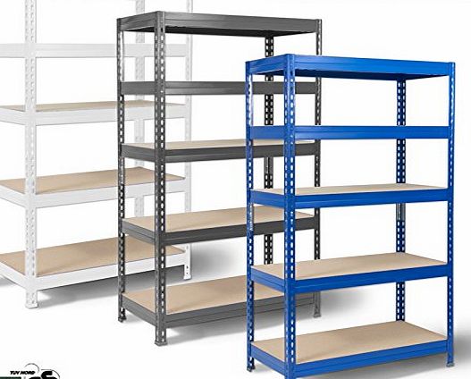 Office Marshal Mammut by Office Marshal - Heavy-Duty Steel Shelving - 9 Sizes/4 Colours Available - 875 kg. Capacity - Grey, 90x180x45cm