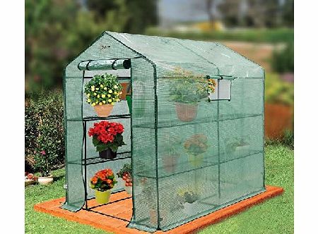 OGrow  Large Heavy Duty Walk-In 2-Tier 8-Shelf Portable Lawn and Garden Greenhouse