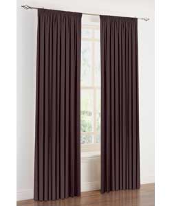 Chocolate Pencil Pleat Curtains - 66 x 90