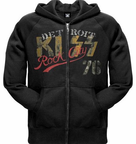 - Kiss - Mens Detroit Zip Hoodie - Small Black