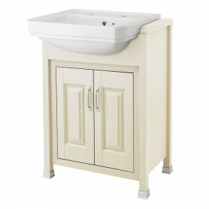 Ivory 600mm 2 Door Semi-Recess Basin Unit 2TH