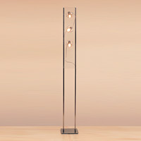 Omega 3 Light Floor Lamp Brushed Steel Finish