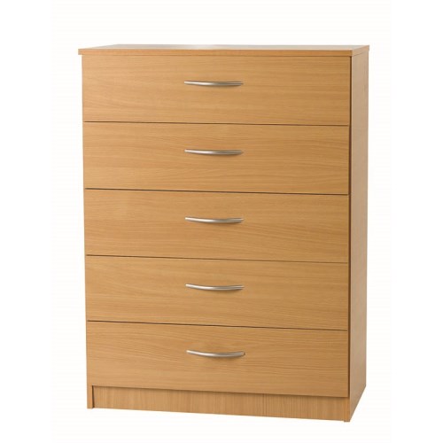 Beech 5 Drawer Chest