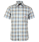 Puttoc Dual Pocket Blue Check Shirt