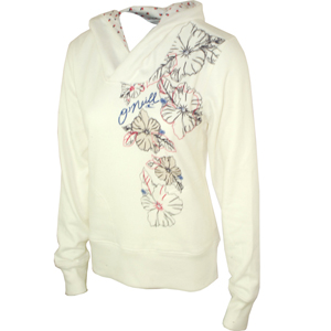 Ladies ONeill Sona Hooded Sweat. Powder White