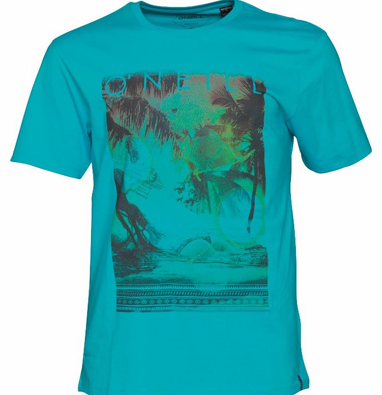 Mens Paradise T-Shirt Teal Blue