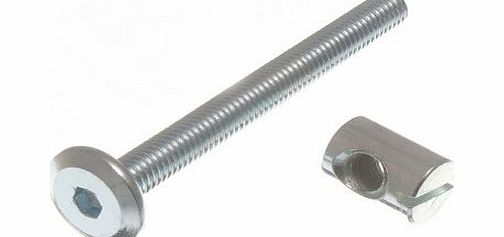 ONESTOPDIY.COM FURNITURE COT BED BOLT ALLEN HEAD WITH BARREL NUT 6MM M6 X 60MM ZP (pack of 10 )