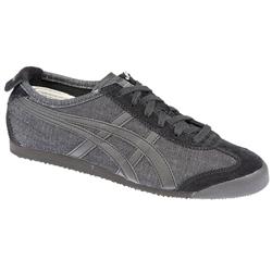 Male Mexico 66 Leather/Textile Upper Textile Lining Fashion Trainers in Black