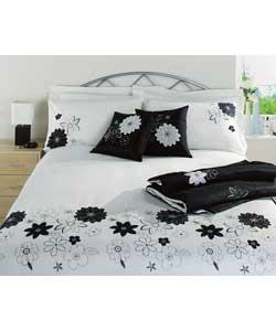 Onyx Stripe Double Duvet Cover Set - Black/White