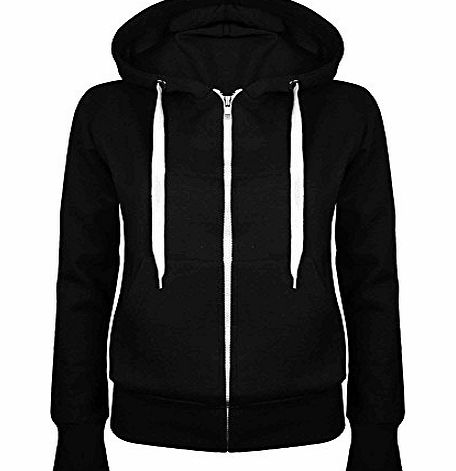 Oops Outlet Ladies Plain Hoody Girls Zip Top Womens Hoodies Sweatshirt Jacket Plus Size 6-22