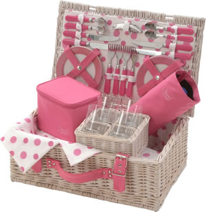 Optima Carnival Pretty in Pink 4 Person Picnic Basket