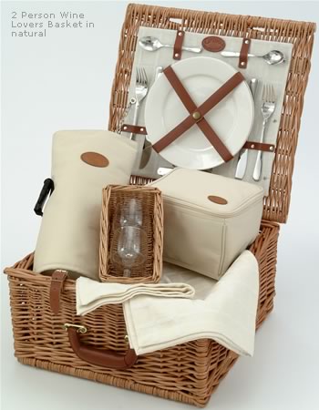 optima Traditional Picnic Basket for 2 People