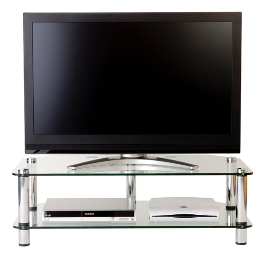 Optimum International Optimum AV2 Corner Glass TV Stand - Cherry Wood