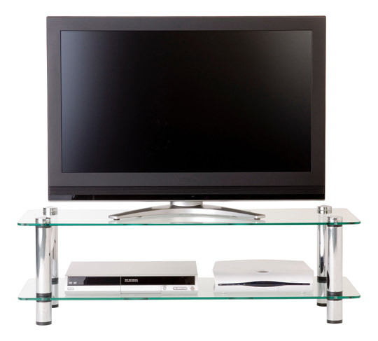 Optimum International Optimum AV200 Glass TV Stand - Satin Gold Smoked