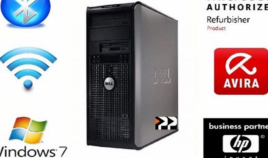 Optiplex Dell Optiplex 755 Tower PC - Genuine Microsoft Authorised Refusbisher Windows 7 64-bit - Core 2 Duo 4.66 (2 x 2.33 CPU) 4GB RAM 80GB HDD - Wireless - Microsoft Office - Antivirus - Cloud Back Up