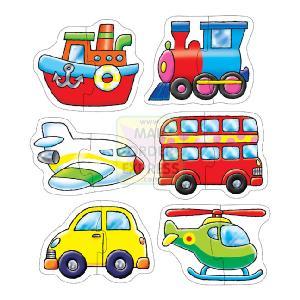 Transport 6 x 2 Piece Jigsaw Puzzles