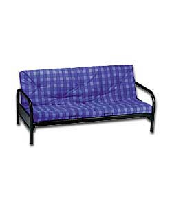 Black Futon/Blue Check Mattress