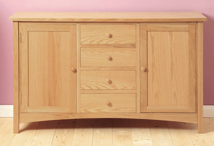 Oregon Oak Sideboard - 2 Door, 4 Drawer