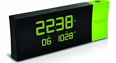 PRYSMA Radio Controlled Projection Clock with FM Radio plus Indoor / Outdoor Temperature (Black)