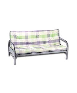 Oregon Silver Futon and Green Check Mattress