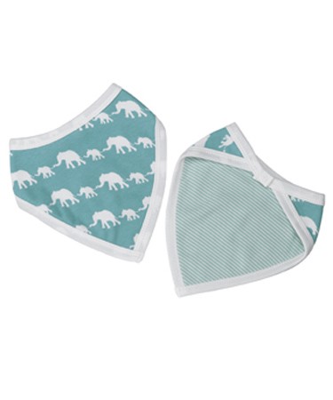 Organics For Kids Blue Elephant Reversible Bandanna Bib