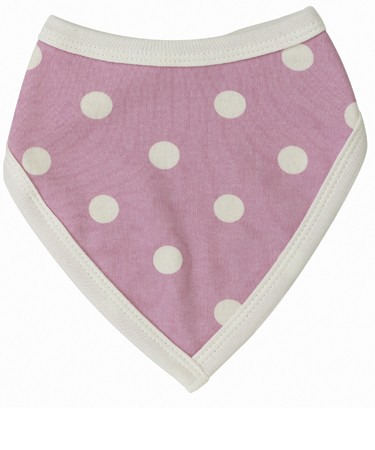 Organics For Kids Pink Spotty / Stripe Reversible Bandanna Bib