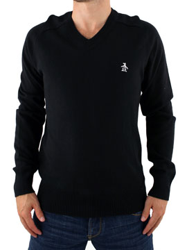 Black Cashmere V-Neck Knit