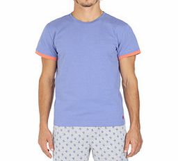 Blue and orange cotton T-shirt