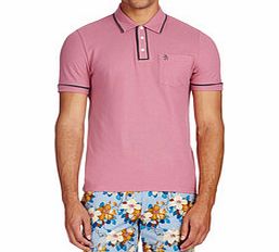 Pink pure cotton trim placket polo